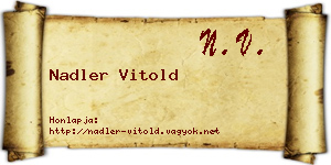 Nadler Vitold névjegykártya